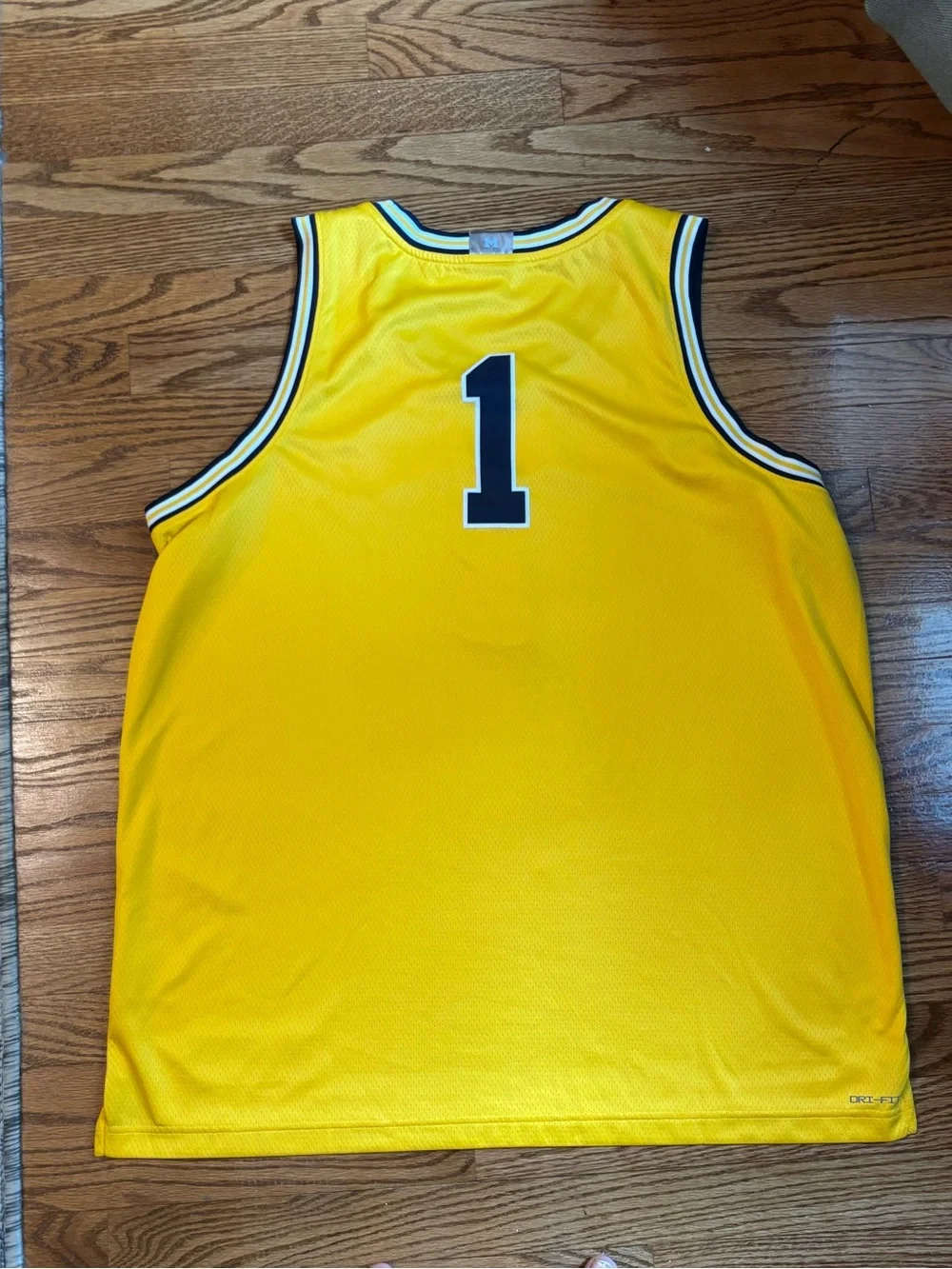 Jordan Michigan Wolverines #1 Basketball Jersey Men's XXL Yellow Dri-FIT